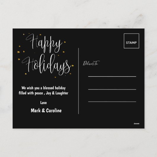 Vrolijk en helder Elegant Eerste Kerstmis Foto Feestdagenkaart (Achterkant)