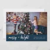 Vrolijk en helder Elegant Kerst Kinder Foto Feestdagenkaart (Voorkant)