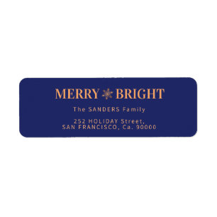 Vrolijk en helder elegant kerst retour adres etiket