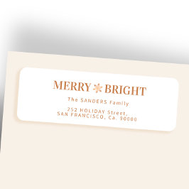 Vrolijk en helder elegant kerst retour adres etiket