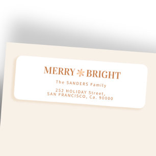 Vrolijk en helder elegant kerst retour adres etiket