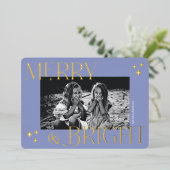 Vrolijk en helder Elegant Kerstmis Foto Folie Feestdagenkaart (Staand Voorkant)