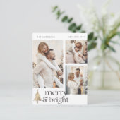 Vrolijk en helder Elegant Kerstmis Fotocollage Feestdagenkaart (Staand voorkant)