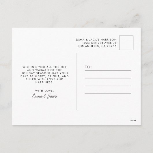 Vrolijk en helder Elegant Kerstmis Fotocollage Feestdagenkaart (Achterkant)