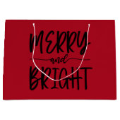 Vrolijk en helder Elegant Script Red Christmas Groot Cadeauzakje (Voorkant)