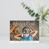 Vrolijk en helder | Elegante kerstletters Briefkaart (Staand voorkant)