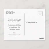 Vrolijk en helder | Elegante kerstletters Briefkaart (Achterkant)