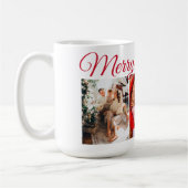 Vrolijk en helder familie kerst foto's script koffiemok (Links)