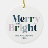 Vrolijk en helder familie kerst keramisch ornament (Voorkant)