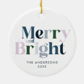 Vrolijk en helder familie kerst keramisch ornament (Achterkant)