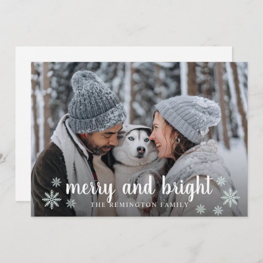 Vrolijk en helder familiefoto feestdagenkaart (Voorkant / Achterkant)