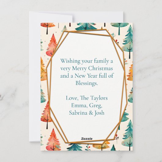 Vrolijk en helder | Familiefoto Kerstmis Feestdagenkaart (Achterkant)