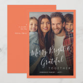 Vrolijk en helder familiefoto moderne kerst feestdagenkaart (Voorkant / Achterkant)