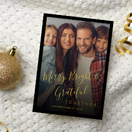 Vrolijk en helder familiefoto moderne kerst feestdagenkaart