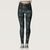 Vrolijk en helder feestelijke Blauwgroen Leggings (Voorkant)