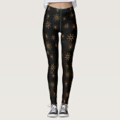 Vrolijk en helder feestelijke zwarte Leggings (Voorkant)
