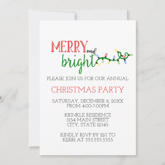 Vrolijk en helder feestfeest uitnodiging (Voorkant)