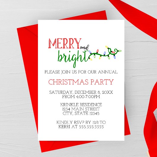 Vrolijk en helder feestfeest uitnodiging