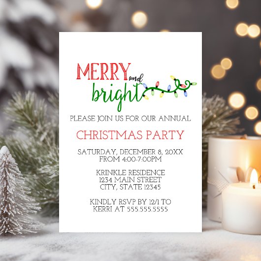 Vrolijk en helder feestfeest uitnodiging