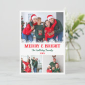 Vrolijk en helder foto collage kersttrui feestdagenkaart (Staand voorkant)