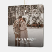 Vrolijk en helder foto Dark Dusky Keramisch Ornament (Links)