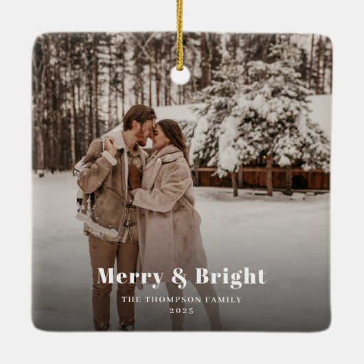 Vrolijk en helder foto Dark Dusky Keramisch Ornament (Achterkant)