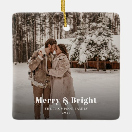 Vrolijk en helder foto Dark Dusky Keramisch Ornament (Voorkant)