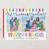 Vrolijk en helder foto feestdagenkaart (Voorkant / Achterkant)