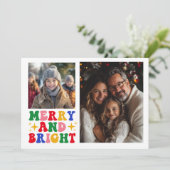 Vrolijk en helder foto Flat Holiday Kaart (Staand voorkant)