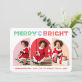 Vrolijk en helder foto kerst Wenskaart Kaart (Staand voorkant)