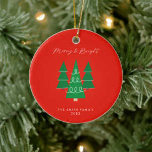 Vrolijk en helder Foto Modern Red Circle Ornament