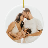 Vrolijk en helder Foto Modern Red Circle Ornament (Achterkant)