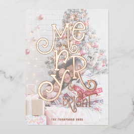 Vrolijk en helder foto overlay kerst luxe folie feestdagenkaart