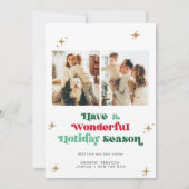 Vrolijk en helder Foto Vakantie Kaart Boho Christm (Achterkant)