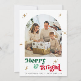 Vrolijk en helder Foto Vakantie Kaart Boho Christm
