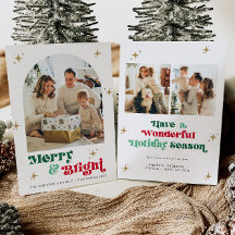 Vrolijk en helder Foto Vakantie Kaart Boho Christm