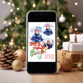 Vrolijk en helder fotocollage kerst feestdagenkaart