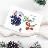 Vrolijk en helder fotocollage kerst feestdagenkaart