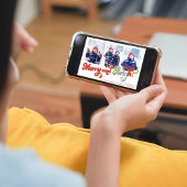 Vrolijk en helder fotocollage kerst feestdagenkaart