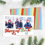 Vrolijk en helder fotocollage kerst feestdagenkaart