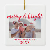 Vrolijk en helder fotofeest keramisch ornament (Achterkant)