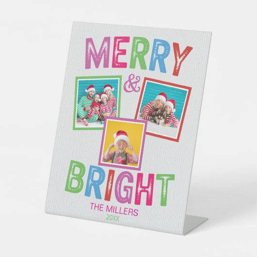 Vrolijk en helder fotofeest reclamebord met voetstuk (Voorkant)