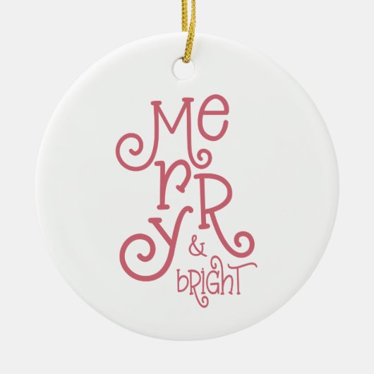 Vrolijk en helder fotonaam Roos Gold Christmas Keramisch Ornament (Voorkant)