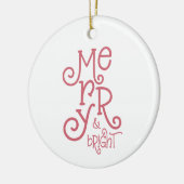 Vrolijk en helder fotonaam Roos Gold Christmas Keramisch Ornament (Links)