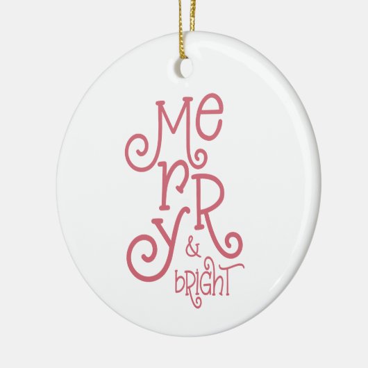 Vrolijk en helder fotonaam Roos Gold Christmas Keramisch Ornament (Links)