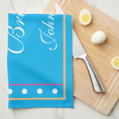 Vrolijk en helder gepersonaliseerd vintage kerst theedoek (Quarter Fold)