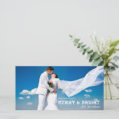 VROLIJK EN HELDER GETROUWD | VAKANTIEFOTOKAART FEESTDAGENKAART (Staand voorkant)