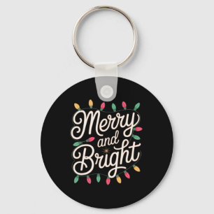 Vrolijk en helder gezellige kerstverlichting gloei sleutelhanger