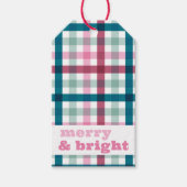 Vrolijk en helder Gingham Christmas Gift Label Cadeaulabel (Voorkant)