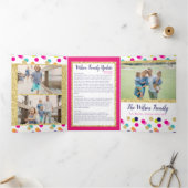 Vrolijk en helder glitter Confetti kerst Drieluik Wenskaart (Binnen)